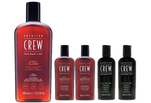 American Crew 3-In-1 Classic Shampoo Conditioner & Bodywash 15.2 oz + 2 Free Tea Tree Body Wash & Daily Moisturizing Conditioner 3.3 oz Mens Americ