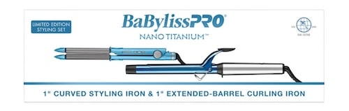 BaBylissPRO Nano Titanium 1 Curved Styling Iron & 1 Extended-Barrel Curling Iron Gift Set Womens Babyliss