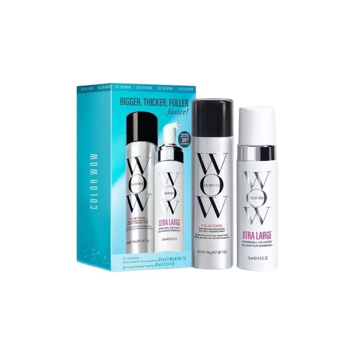 Color Wow Xtra Large Bombshell Volumizer 6.5 oz & Style On Steroids Texturizing Spray 7 oz - Bigger, Thicker, Fuller.... Faster! Kit