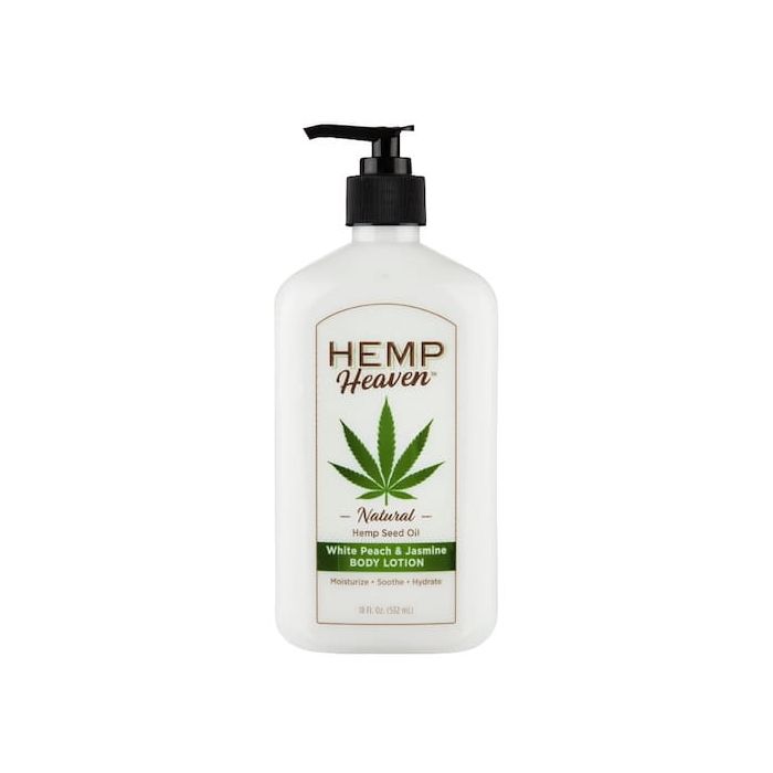 Hemp Heaven Natural Hemp Seed Oil Body Lotion - White Peach & Jasmine 18 oz