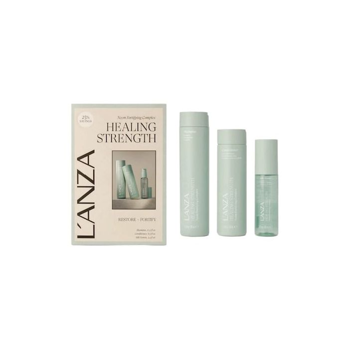 L'anza Strength Shampoo, Conditioner & Silk Serum Set Restore + Fortify Healing