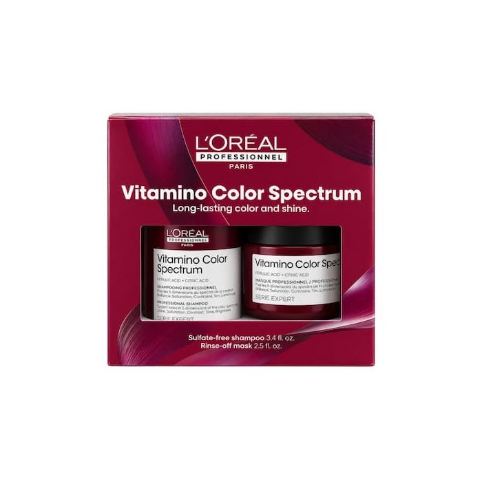 L'Oreal Professionnel Vitamino Color Spectrum Shampoo 3.4 oz & Professional Mask 2.5 oz Travel Kit