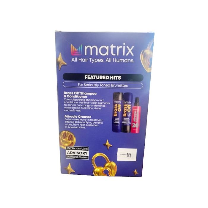 Matrix Brass Off Blue Shampoo, Conditioner & Miracle Creator Trio Boxed