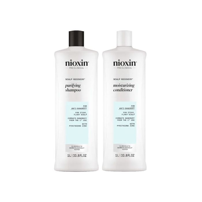 Nioxin Pro Clinical Scalp Recovery Purifying Shampoo & Moisturizing Conditioner Liter Duo