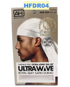 Absolute UltraWave Satin Durag White HFDR04