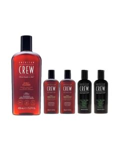 American Crew 3-In-1 Classic Shampoo, Conditioner & Bodywash 15.2 oz + 2 Free Tea Tree Body Wash & Daily Moisturizing Conditioner 3.3 oz