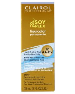 Clairol Soy4Plex 12AA-BV High Lift Ultra Cool Blonde Blue Violet LiquiColor Permanent Hair Color