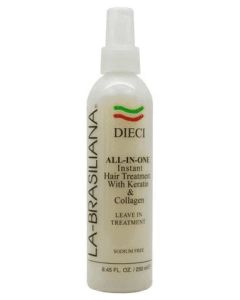 La Brasiliana Dieci All In One Instant Hair Treatment with Keratin and Collagen 8.45 oz