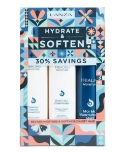 L'anza Tamanu Shampoo 10.1 oz, Kukui nut Conditioner 8.4 oz & Moi Moi Moisturizing Mist 6.7 oz,Hydrate & Soften Set (Disc)