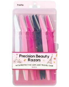 Lindo Eyebrow Precision Razors 12 Pack W/ Travel Case