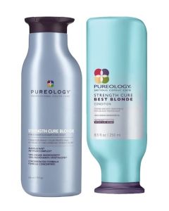 Pureology Strength Cure Blonde Shampoo 9 oz & Best Blonde Conditioner 8.5 oz Duo