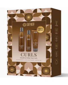 Surface Curls Trio. Shampoo 10 oz, Conditioner 6 oz & Oil Gel 6 oz Boxed