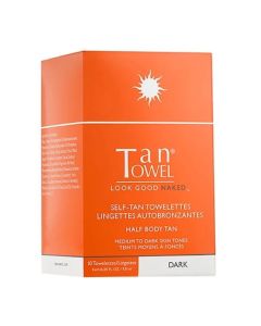 Tan Towel Self-Tan Towelette Dark Half Body 0.25 oz x 10 Pack