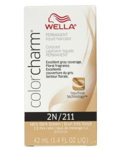 Wella Color Charm Permanent Liquid Haircolor 2N/211 Very Dark Brown 1.4 oz