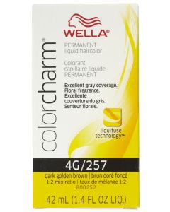 Wella Color Charm Permanent Liquid Haircolor 4G/257 Dark Golden Brown 1.4 oz