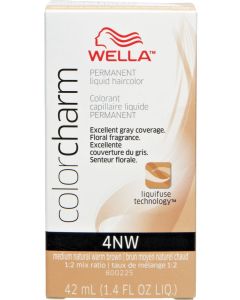 Wella Color Charm Permanent Liquid Haircolor 4NW Medium Natural Warm Brown 1.4 oz