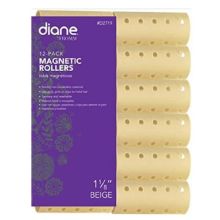 Diane 1-1/8" Magnetic Rollers 12-Pack - Beige #D2719