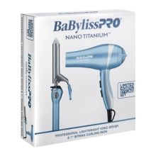 BaBylissPRO Nano Titanium Ionic Dryer & 1" Spring Curling Iron Combo
