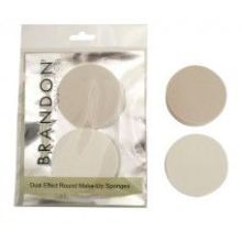 Brandon Cosmetics Dual Effect Round Make-Up Sponges #1130 (2 pack)