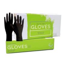 Colortrack Black Vinyl Gloves 100 Pack Large