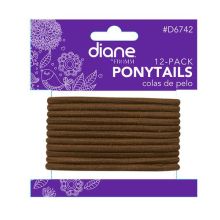 Diane Ponytail Holders 12 Pack Brown #D6742