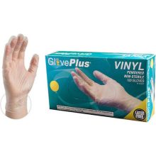 GlovePlus Vinyl Latex-Free Industrial Gloves 100 Pack Powdered - Medium