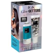 IGK Expensive Clear Gloss Top Coat 4.2 oz & Disco Disco Clear Gloss Shine Spray 5.3 oz Glow Getters Duo
