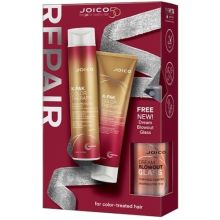 Joico K-PAK Color Therapy Color-Protecting Shampoo 10.1 oz, Conditioner 8.5 oz & Dream Blowout Glass 2 oz Kit