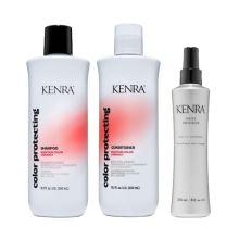 Kenra Color Protecting Shampoo, Conditioner 10.1 oz & Daily Provision Leave-In Conditioner 8 oz Trio