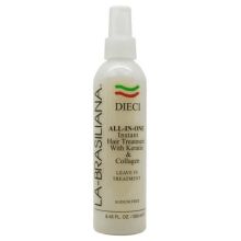 La Brasiliana Dieci All In One Instant Hair Treatment with Keratin and Collagen 8.45 oz