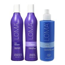 Loma Violet Shampoo & Conditioner 12 oz with Smoothing Creme 8 oz Trio