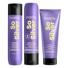 Matrix So Silver Purple Pigmented Shampoo, Conditioner 10.1 oz & So Silver Mask 6.8 oz Trio