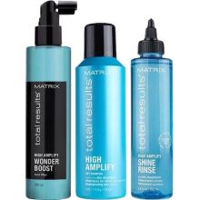 Matrix Total Results High Amplify Wonder Boost 8 oz, Dry Shampoo 4 oz, Shine Rinse 6.8 oz Tiro