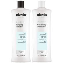 Nioxin Pro Clinical Scalp Recovery Purifying Shampoo & Moisturizing Conditioner Liter Duo