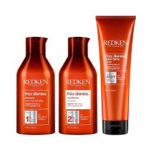 Redken Frizz Dismiss Shampoo, Conditioner 10.1 oz & Frizz Dismiss Rebel Tame Cream 8.5 oz