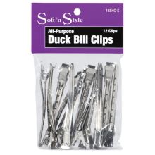 Soft 'N Style All Purpose Duck Bill Clips - 12 Clips #138HC-S
