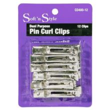 Soft 'N Style Dual Purpose Pin Curl Clips - 12 Clips #CD400-12