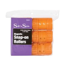 Soft 'N Style Magnetic Snap-on Rollers 6 Extra Jumbo Rollers - 1-1/2" Diam 00424