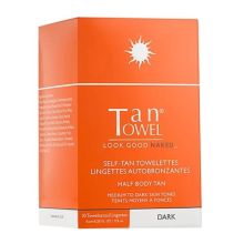 Tan Towel Self-Tan Towelette Dark Half Body 0.25 oz x 10 Pack
