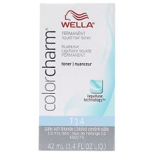 Wella Color Charm Permanent Liquid Hair Toner T14 Pale Ash Blonde 1.4 oz