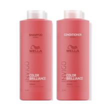 Wella Invigo Brilliance Color Protection Shampoo/Conditioner Normal Hair Liter Duo
