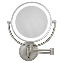 Zadro Cordless Dual LED Lighted Round Wall Mount Mirror 1X/10X - LEDW410