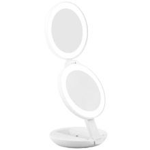 Zadro Lighted Round Travel Mirror With Magnification & Folding-To-Compact
