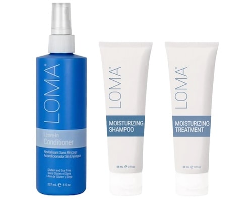 Loma Leave In Conditioner 8 oz Moisturizing Shampoo 3 oz & Moisturizing Treatment 3 oz Trio Womens Loma