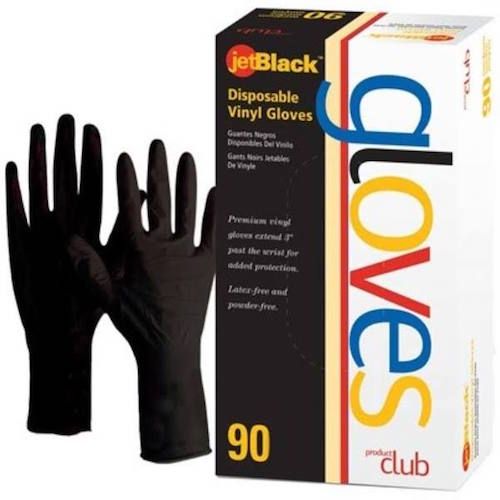 Product Club Jet Black Vinyl Gloves 90 Pack Large Womens Product Club