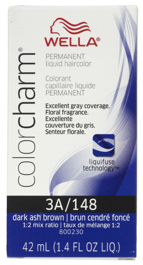Wella Color Charm Permanent Liquid Haircolor 3A/148 Dark Ash Brown 1.4 oz Womens Wella Hair Color