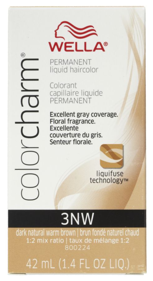 Wella Color Charm Permanent Liquid Haircolor 3NW Dark Natural Warm Brown 1.4 oz Womens Wella Hair Color