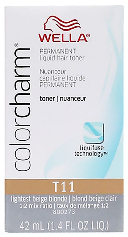 Wella Color Charm Permanent Liquid Hair Toner T11 Lightest Beige Blonde 1.4 oz Womens Wella Hair Color