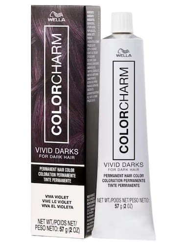 Wella Color Charm Vivid Darks Permanent Cream Hair Color Viva Violet 2 oz Womens Wella