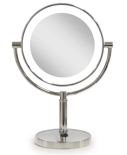 Zadro Laguna Lighted Makeup Mirror With Magnification Polished Nickel 5X/1X - LEDVR75 Womens ZADRO